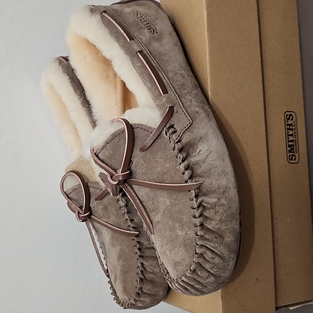 Smith’s Workwear Womens Shearling Moccasin Slipper Size 8